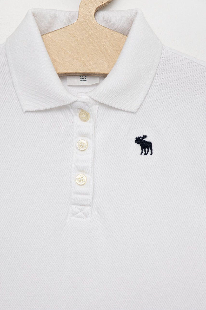 Abercrombie & Fitch Dětské polo tričko bílá barva - Pepit.cz