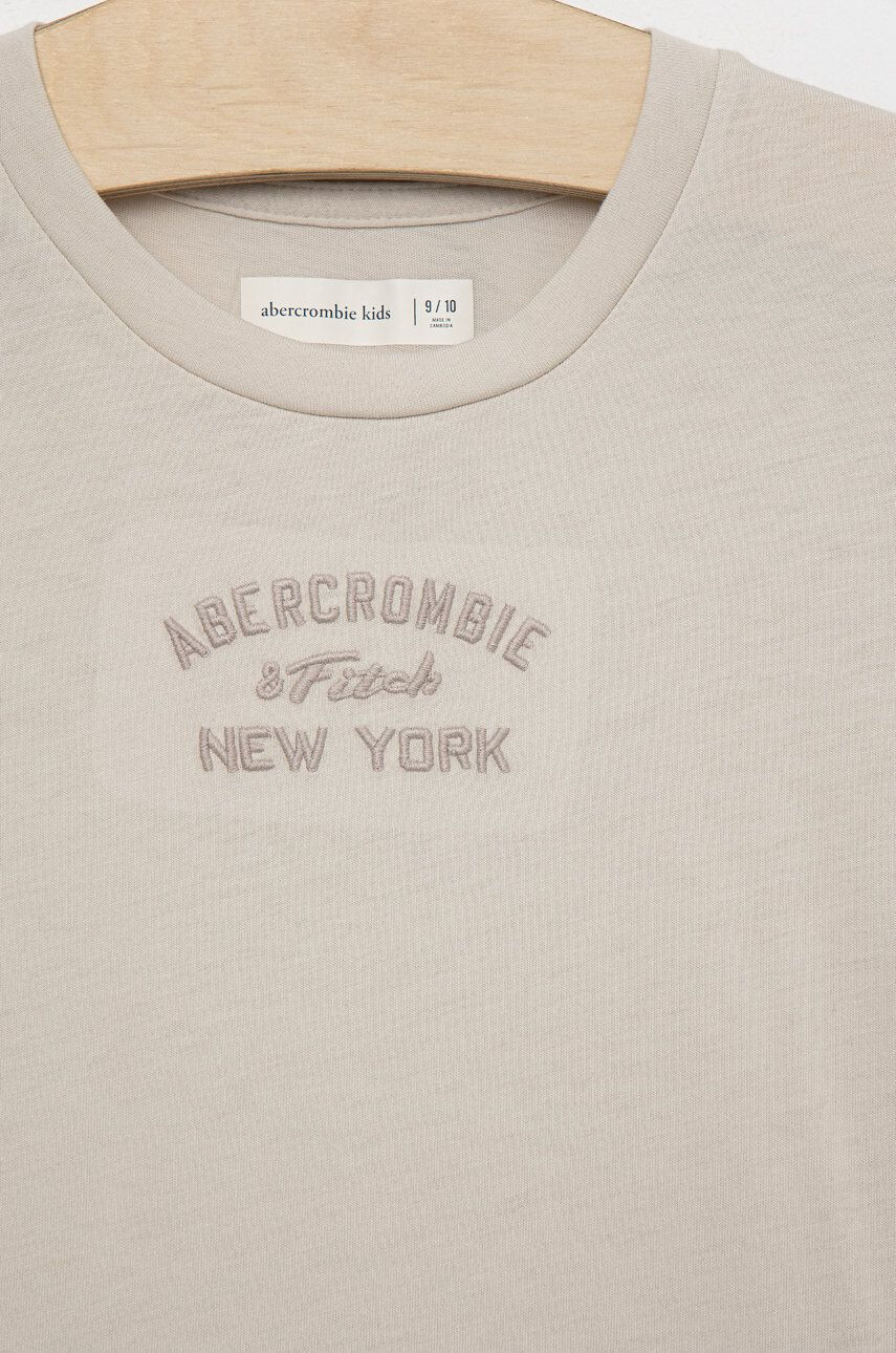 Abercrombie & Fitch Dětské tričko béžová barva s aplikací - Pepit.cz