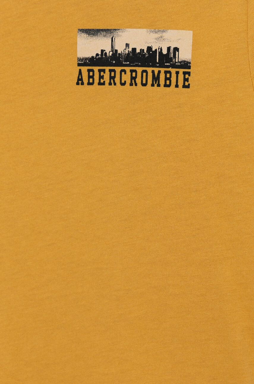 Abercrombie & Fitch Dětské tričko žlutá barva s potiskem - Pepit.cz