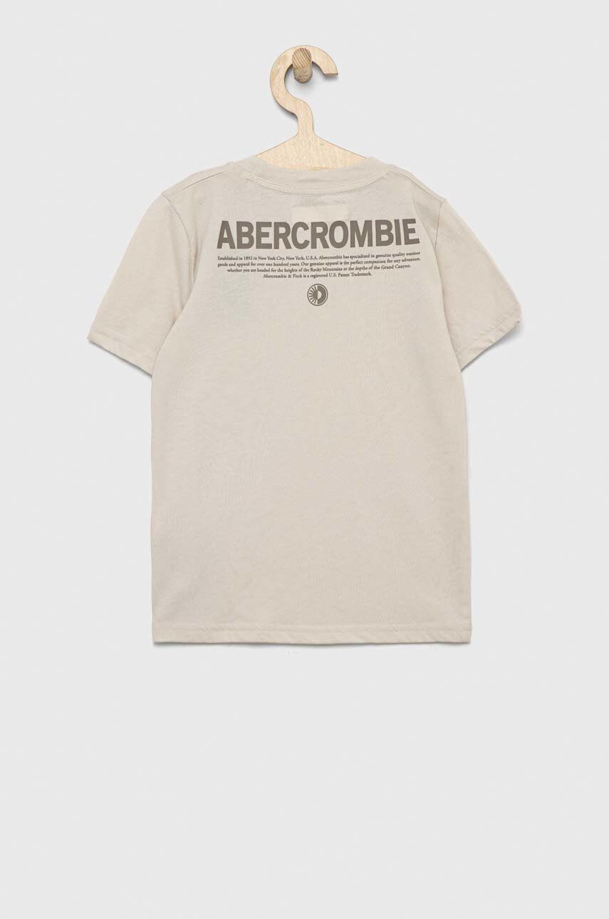 Abercrombie & Fitch Dětské tričko béžová barva s potiskem - Pepit.cz