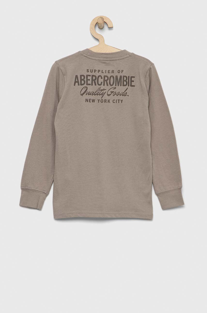 Abercrombie & Fitch Dětské tričko s dlouhým rukávem šedá barva - Pepit.cz