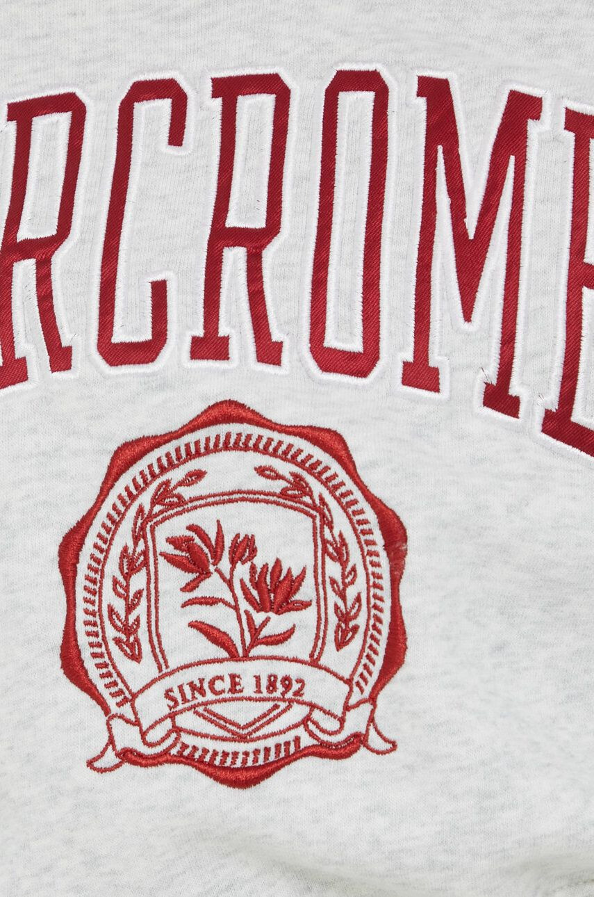 Abercrombie & Fitch Mikina dámská šedá barva s aplikací - Pepit.cz