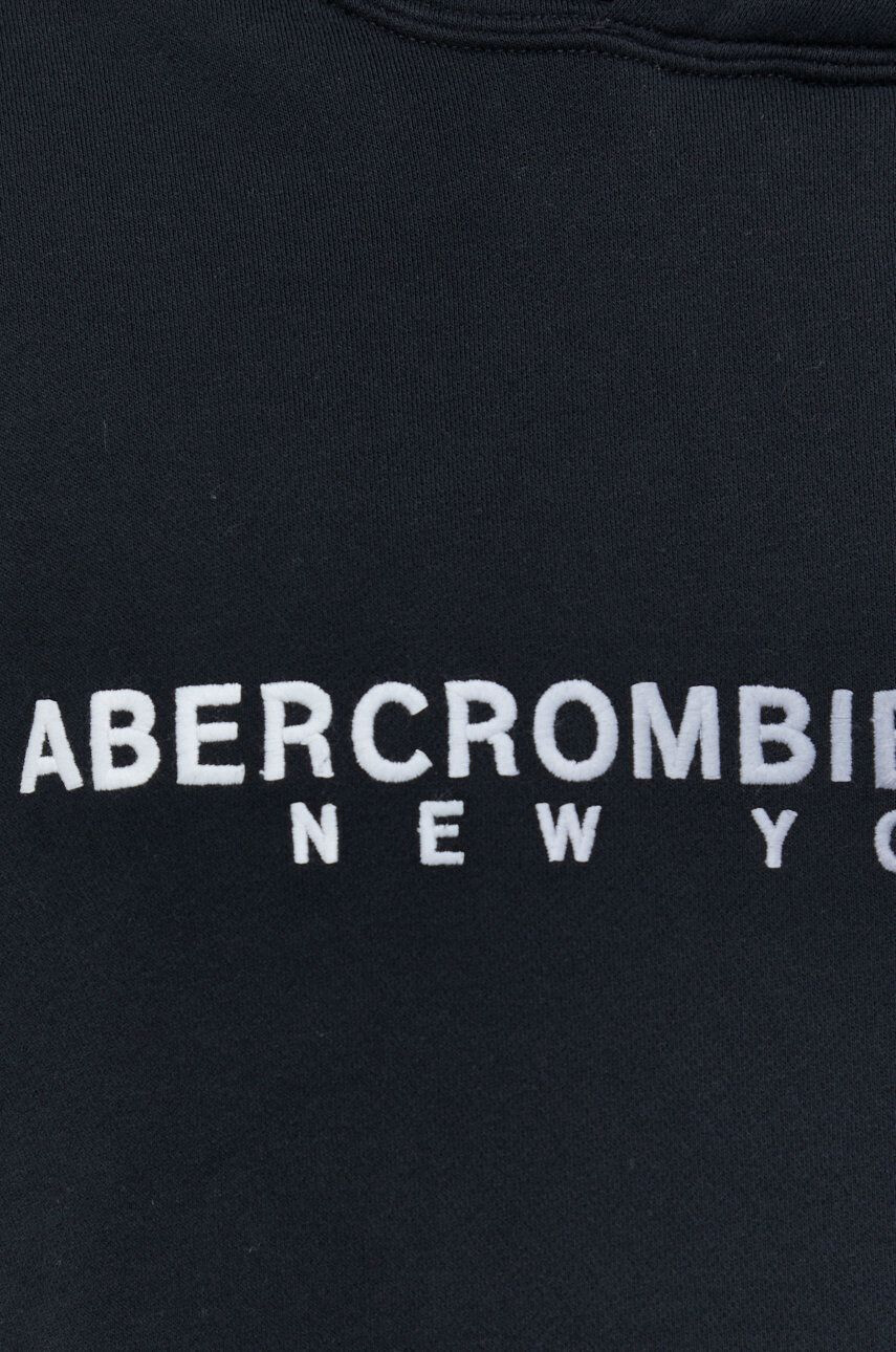 Abercrombie & Fitch Mikina pánská černá barva s kapucí hladká - Pepit.cz