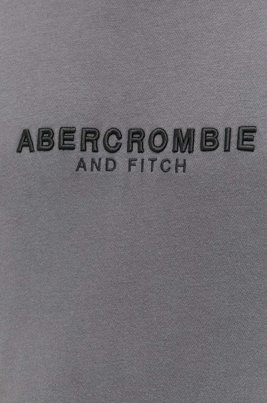 Abercrombie & Fitch Mikina pánská šedá barva s aplikací - Pepit.cz