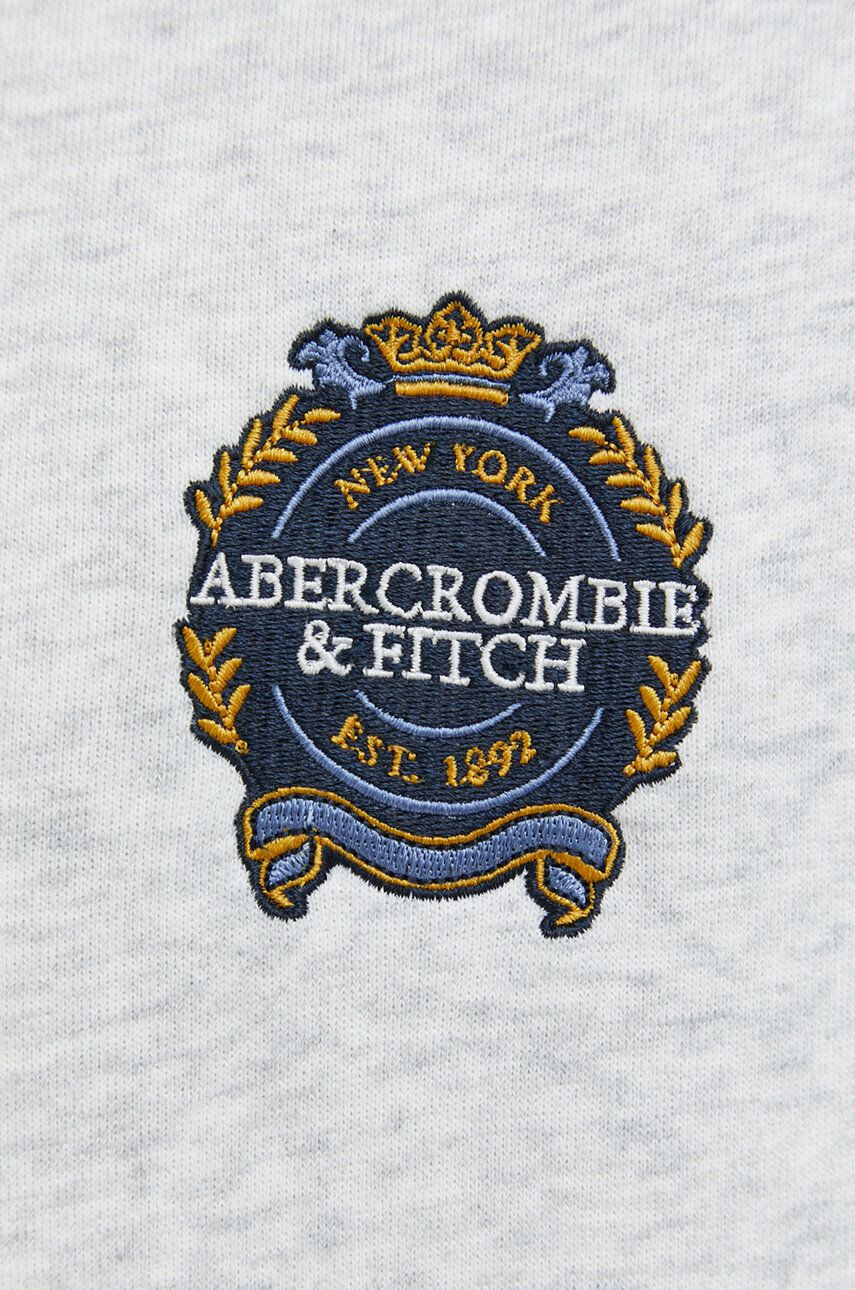 Abercrombie & Fitch Mikina pánská šedá barva melanžová - Pepit.cz