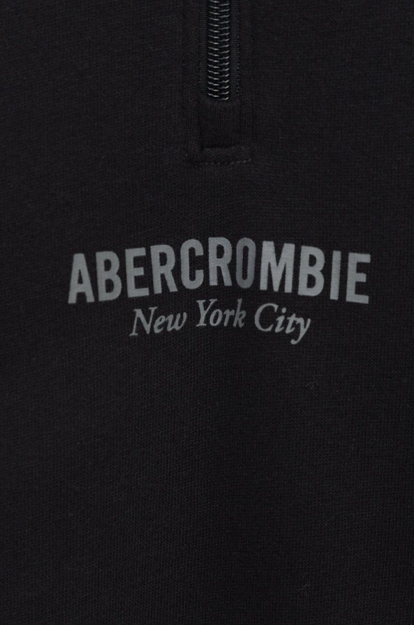 Abercrombie & Fitch Mikina černá barva hladká - Pepit.cz