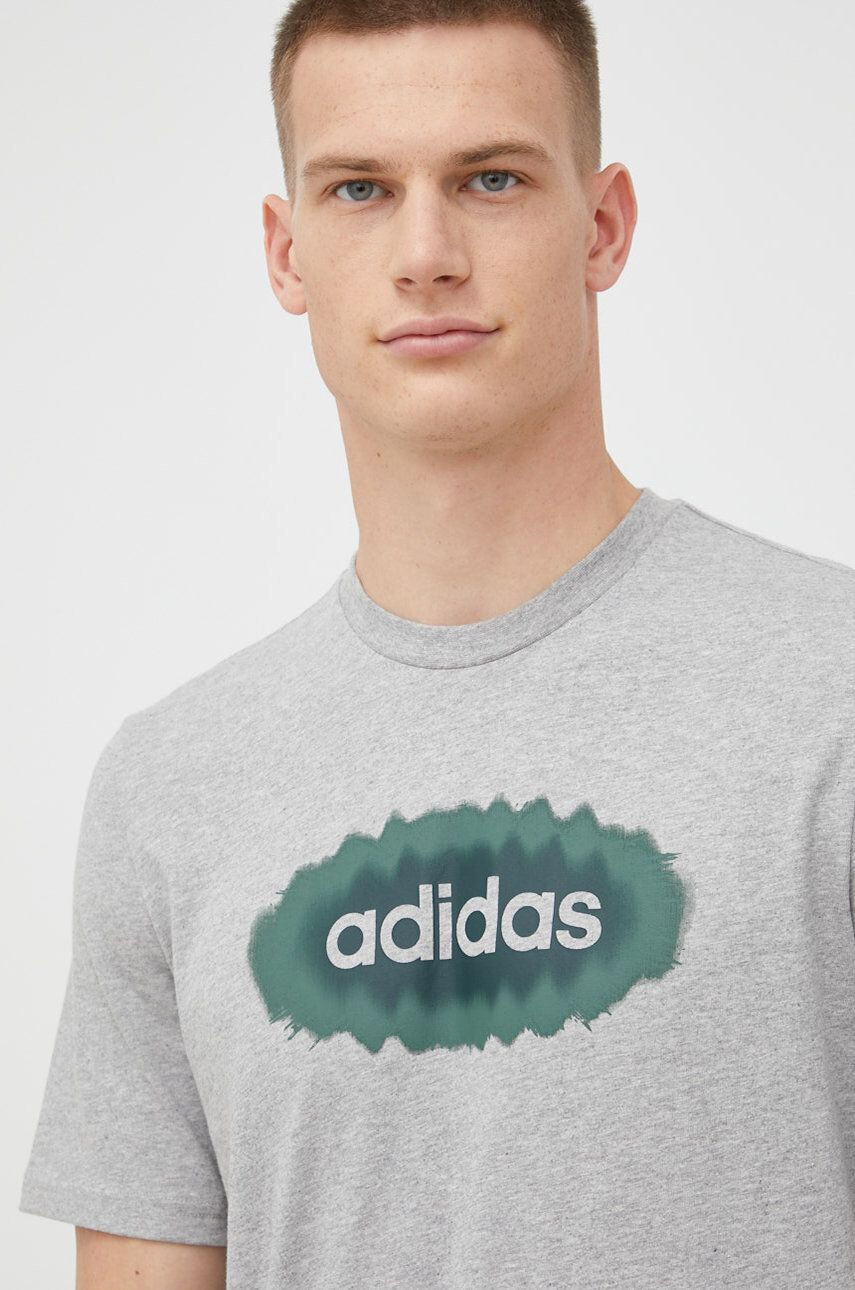 adidas Bavlněné tričko šedá barva - Pepit.cz