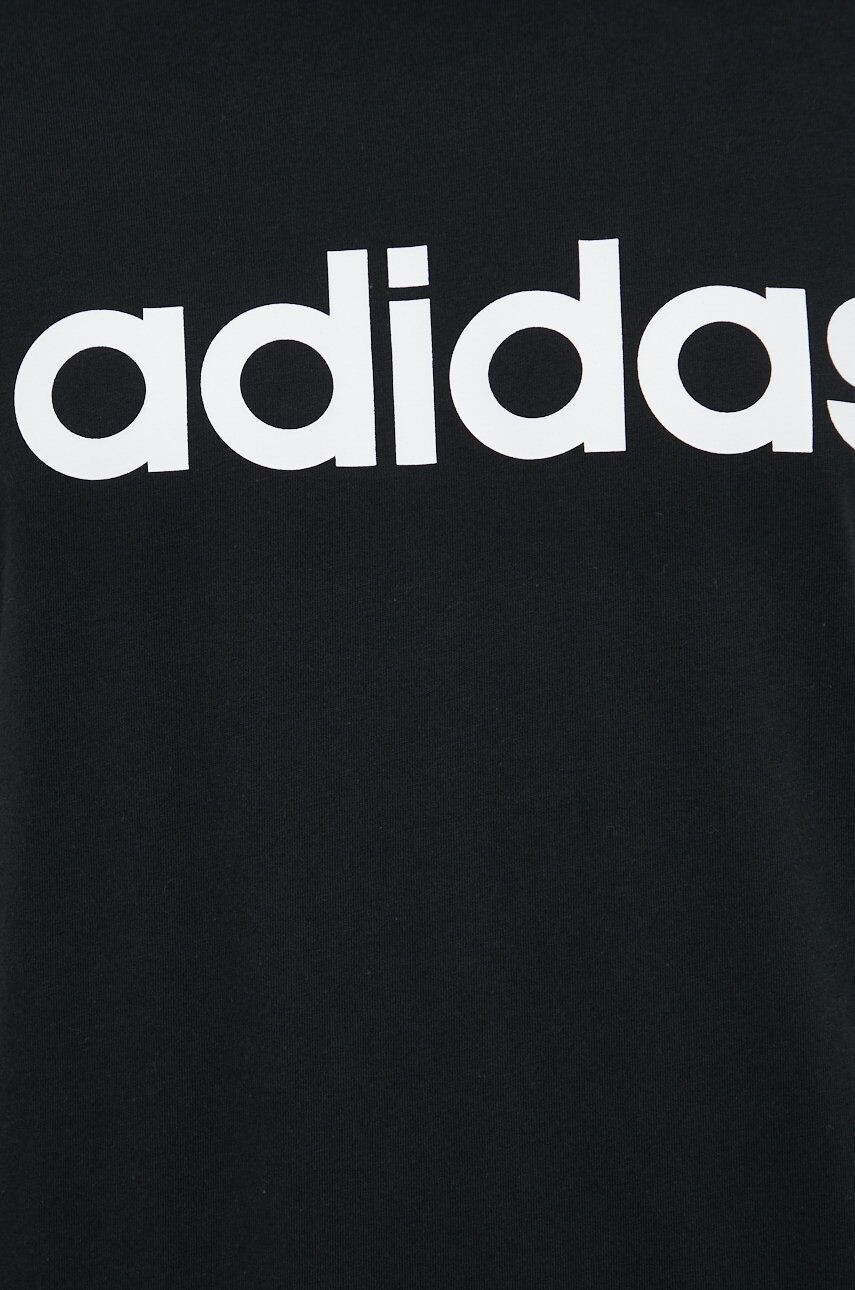 adidas Bavlněné tričko černá barva s potiskem - Pepit.cz