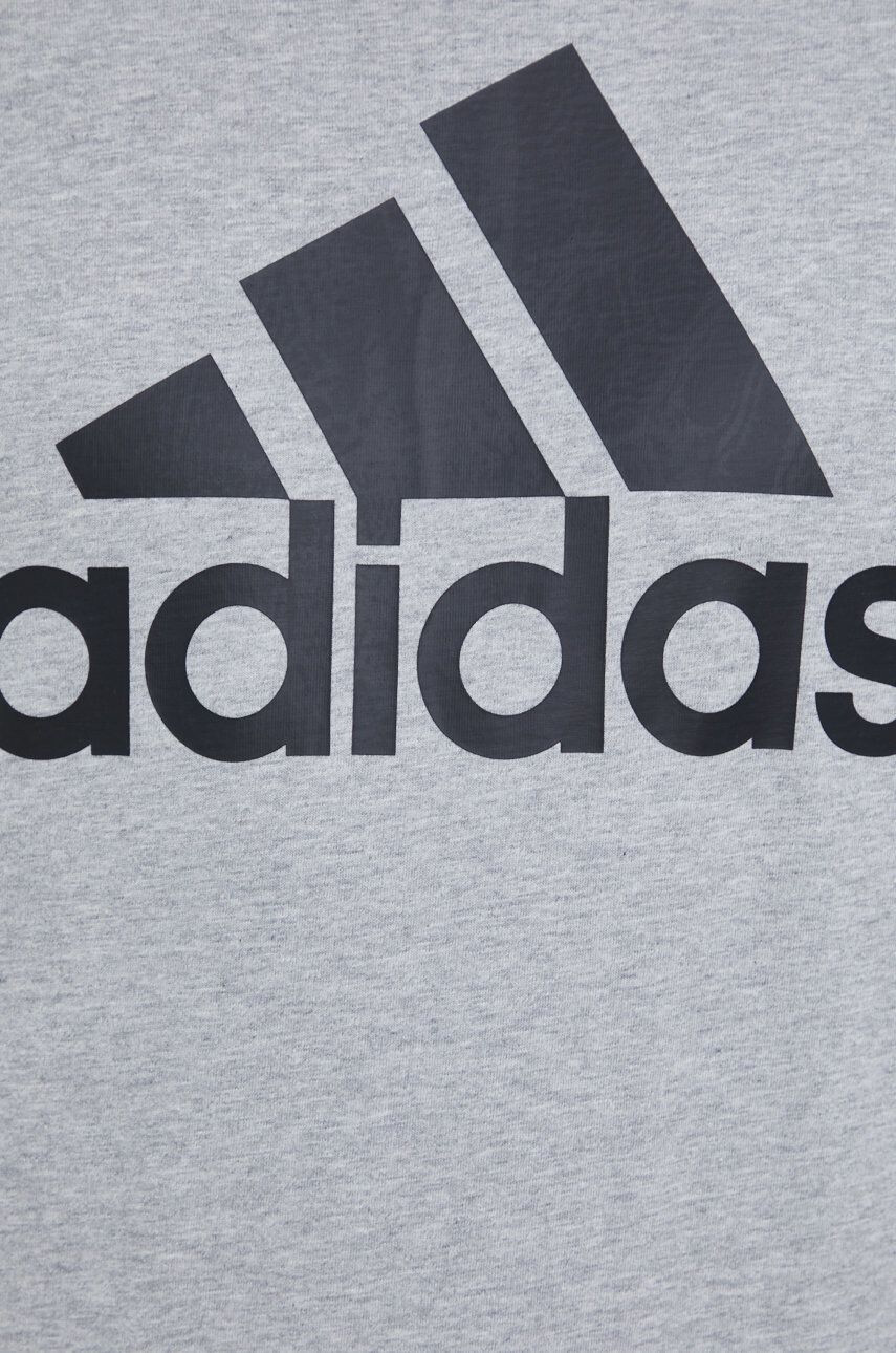 adidas Bavlněné tričko s dlouhým rukávem H14623 šedá barva s potiskem - Pepit.cz