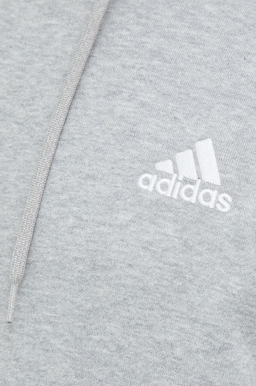 adidas Bavlněná mikina pánská šedá barva s kapucí melanžová - Pepit.cz