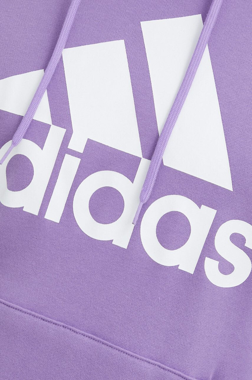 adidas Bavlněná mikina pánská fialová barva s kapucí s potiskem - Pepit.cz