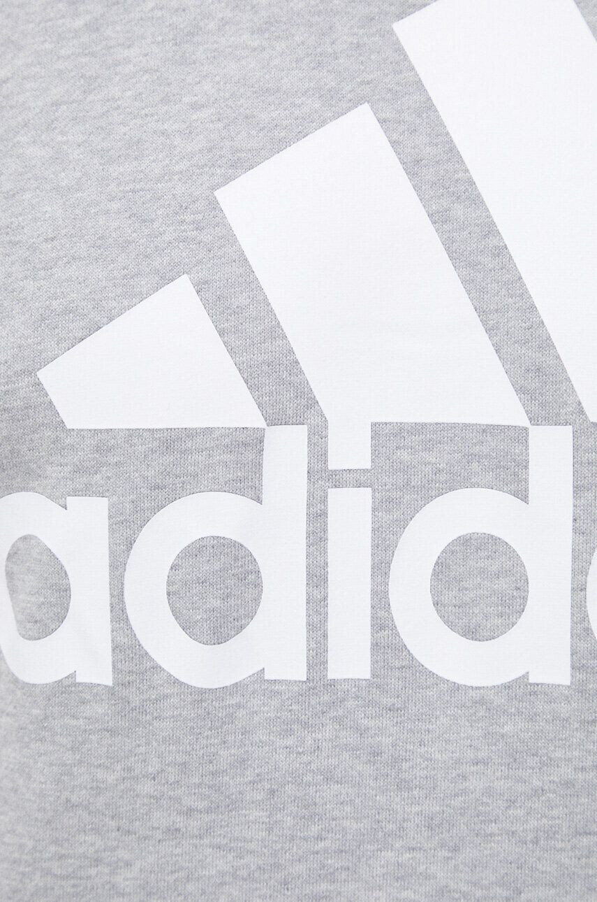 adidas Bavlněná mikina pánská šedá barva s kapucí s potiskem - Pepit.cz