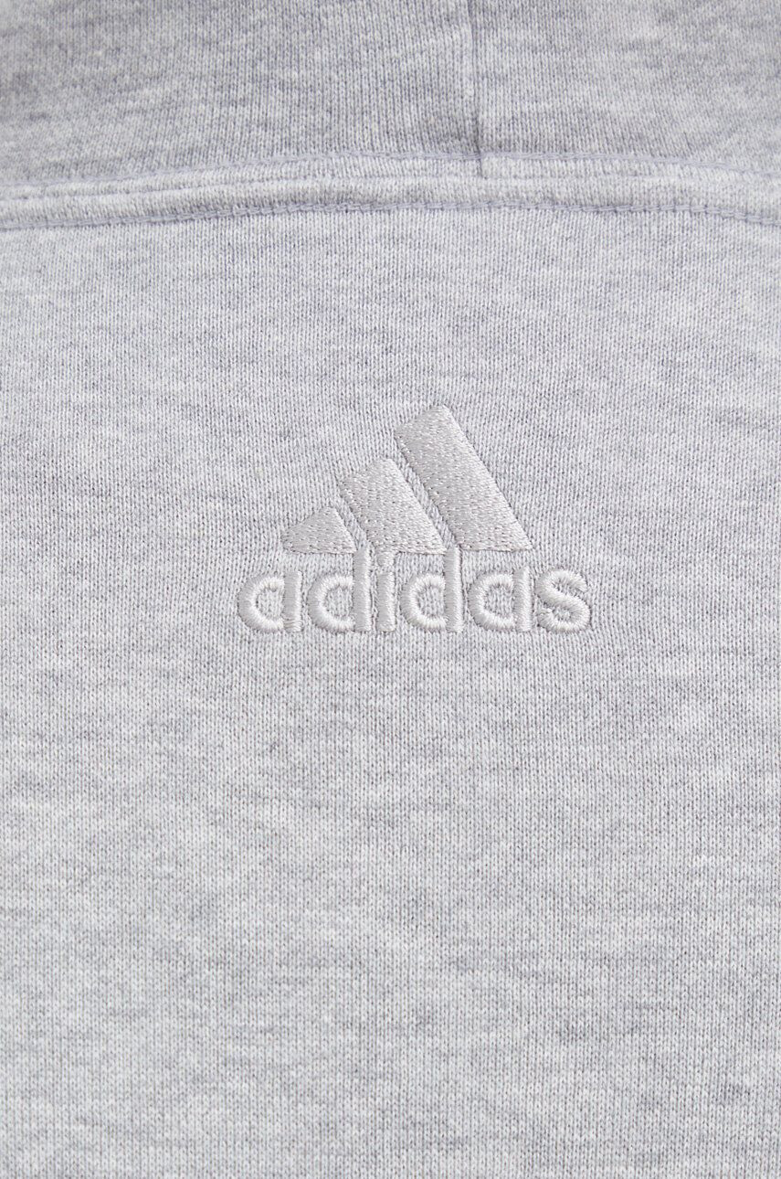 adidas Bavlněná mikina pánská šedá barva s kapucí s potiskem - Pepit.cz