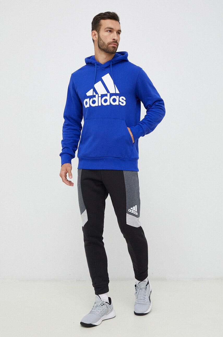 adidas Bavlněná mikina pánská s kapucí s potiskem - Pepit.cz