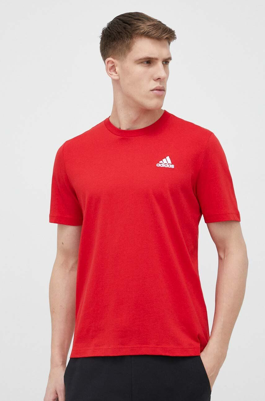 adidas Bavlněné tričko červená barva - Pepit.cz