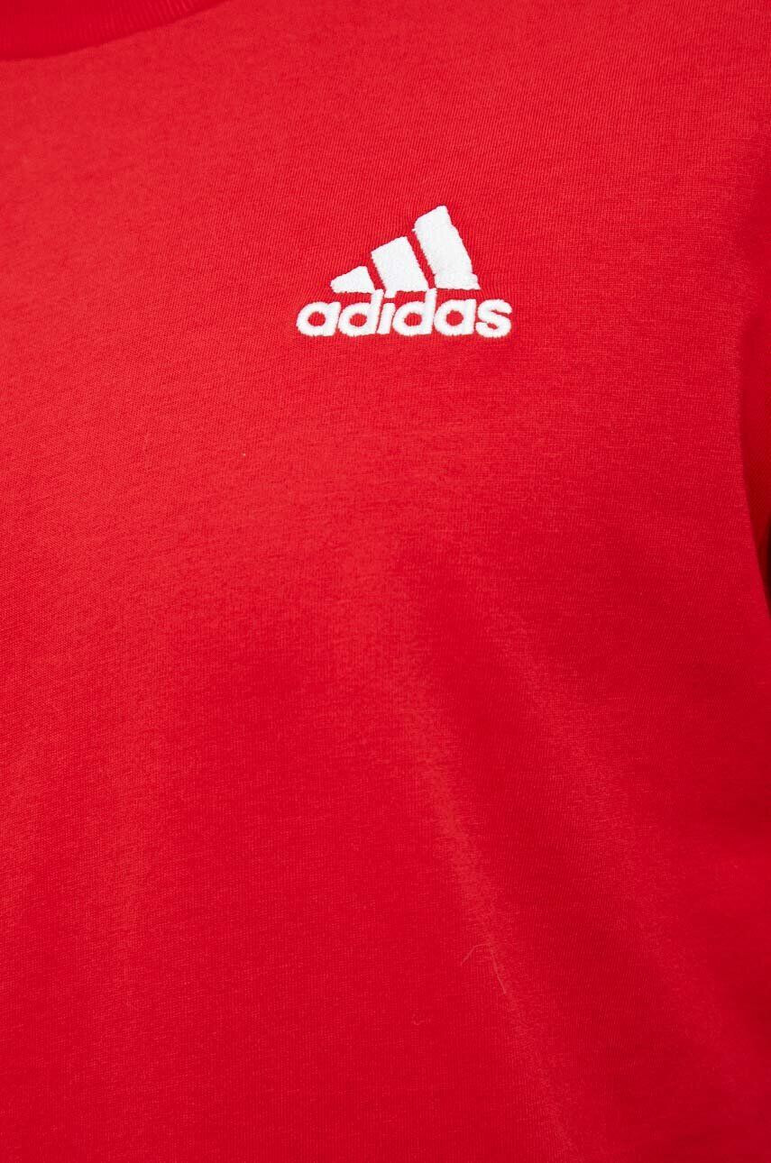 adidas Bavlněné tričko červená barva - Pepit.cz