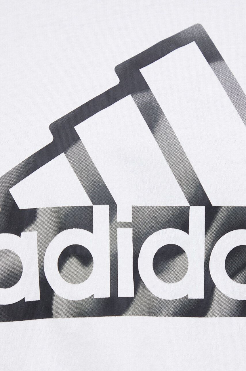 adidas Bavlněné tričko bílá barva s potiskem - Pepit.cz