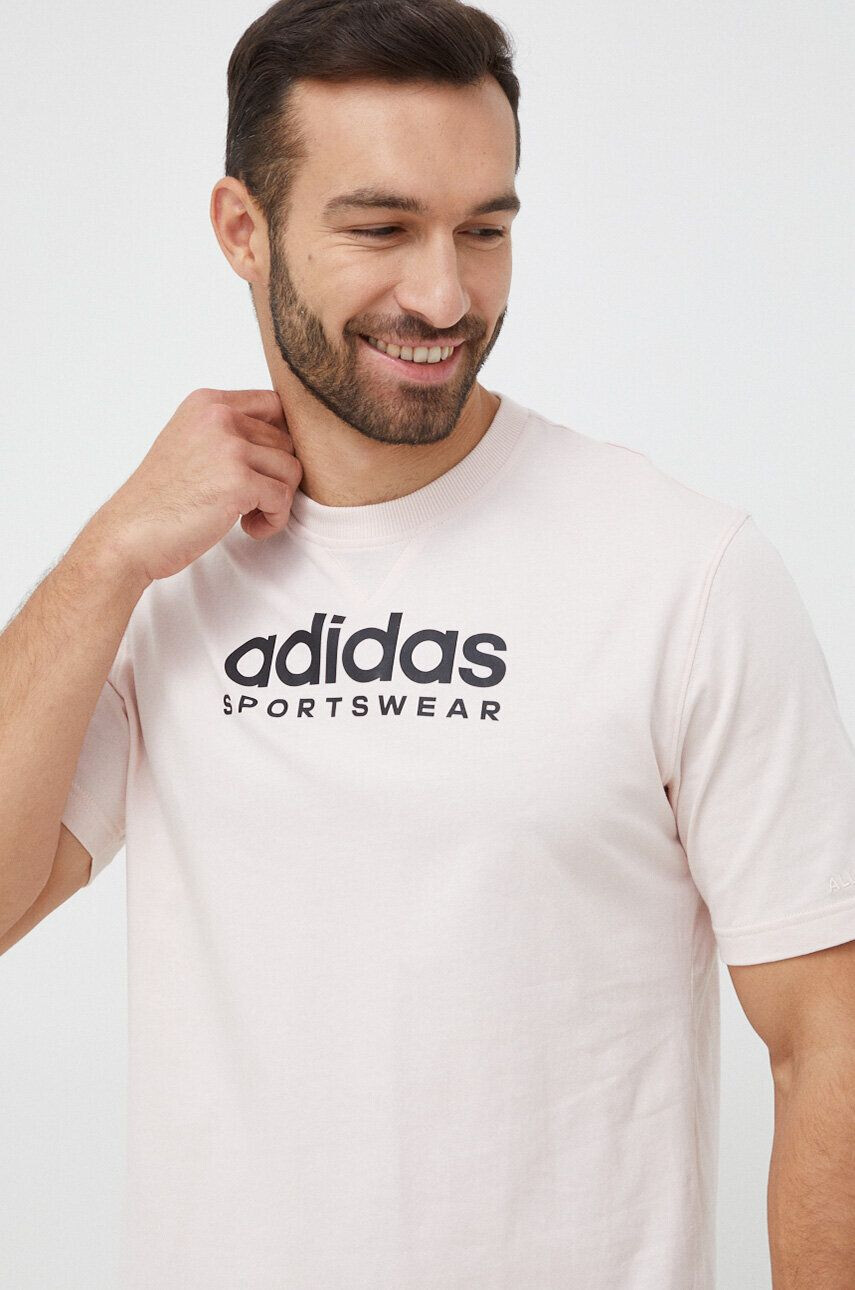 adidas Bavlněné tričko bílá barva s potiskem - Pepit.cz