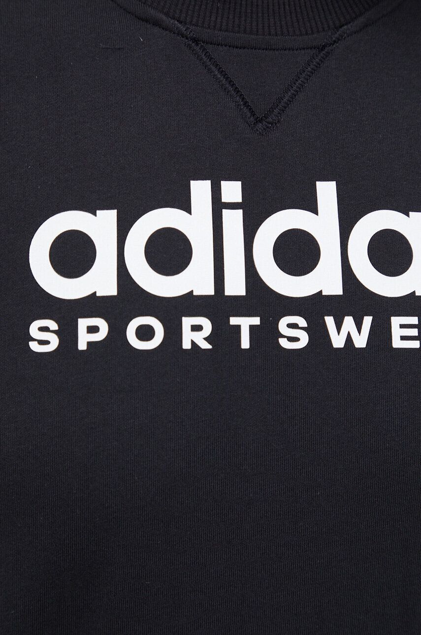 adidas Bavlněné tričko černá barva s potiskem - Pepit.cz