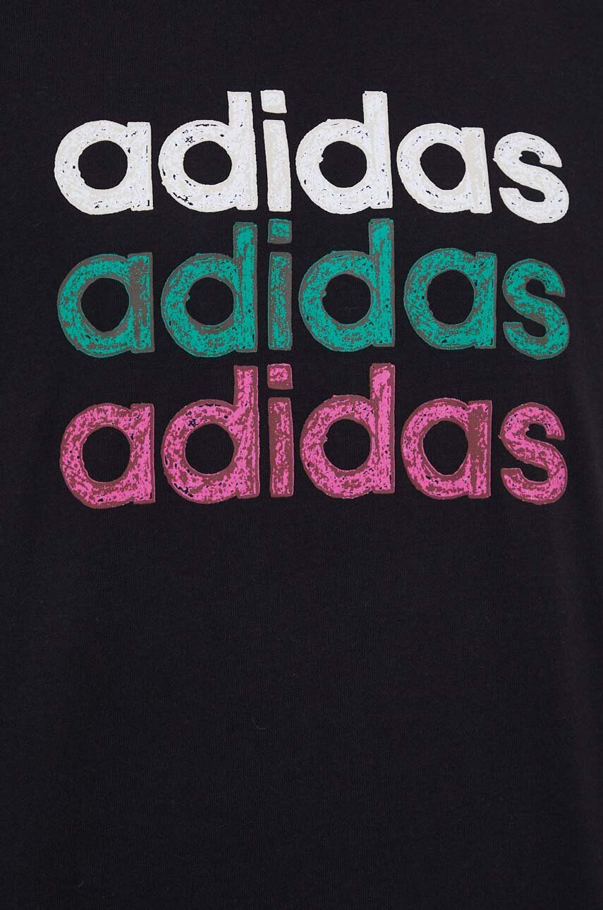 adidas Bavlněné tričko černá barva s aplikací - Pepit.cz