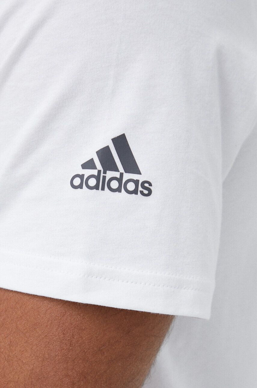 adidas Bavlněné tričko šedá barva s potiskem - Pepit.cz