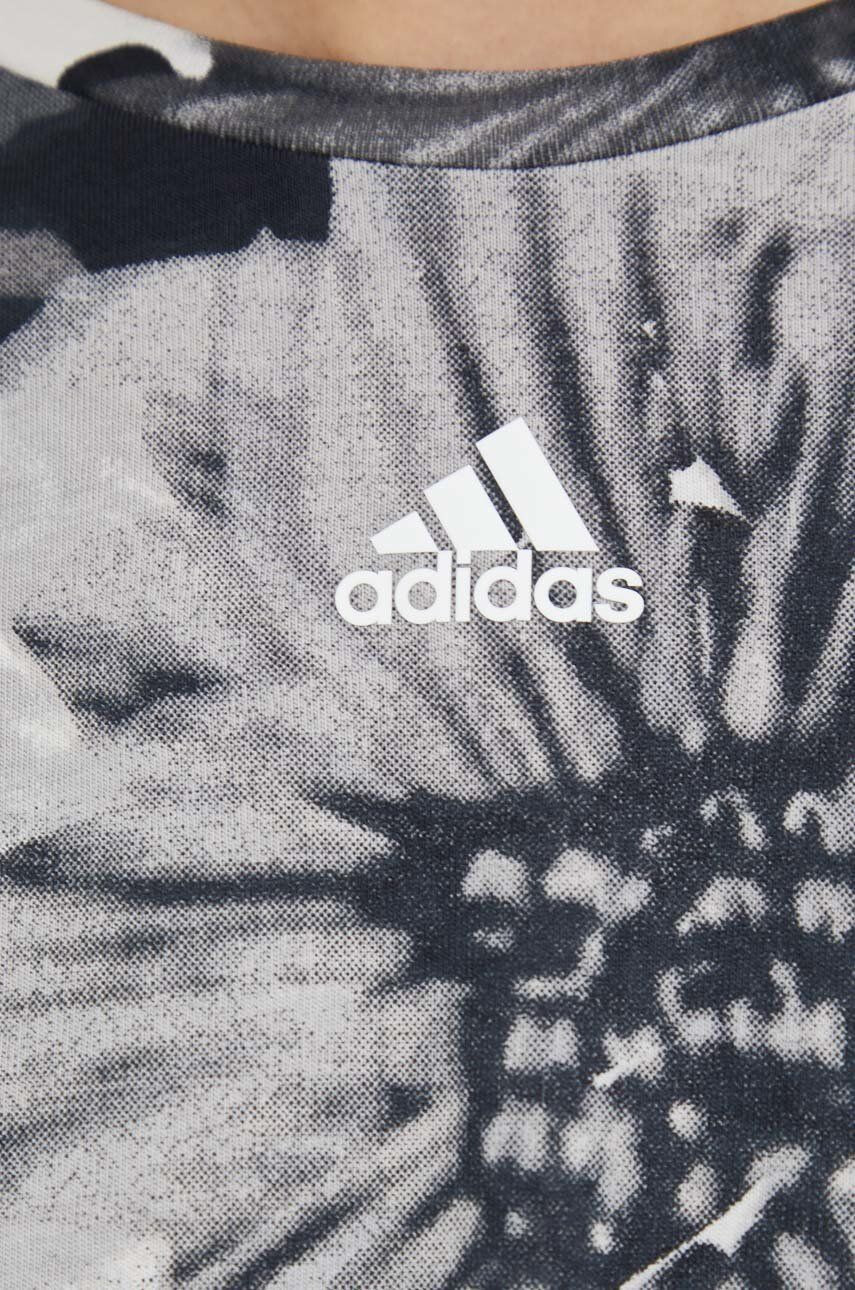 adidas Bavlněné tričko černá barva s potiskem - Pepit.cz