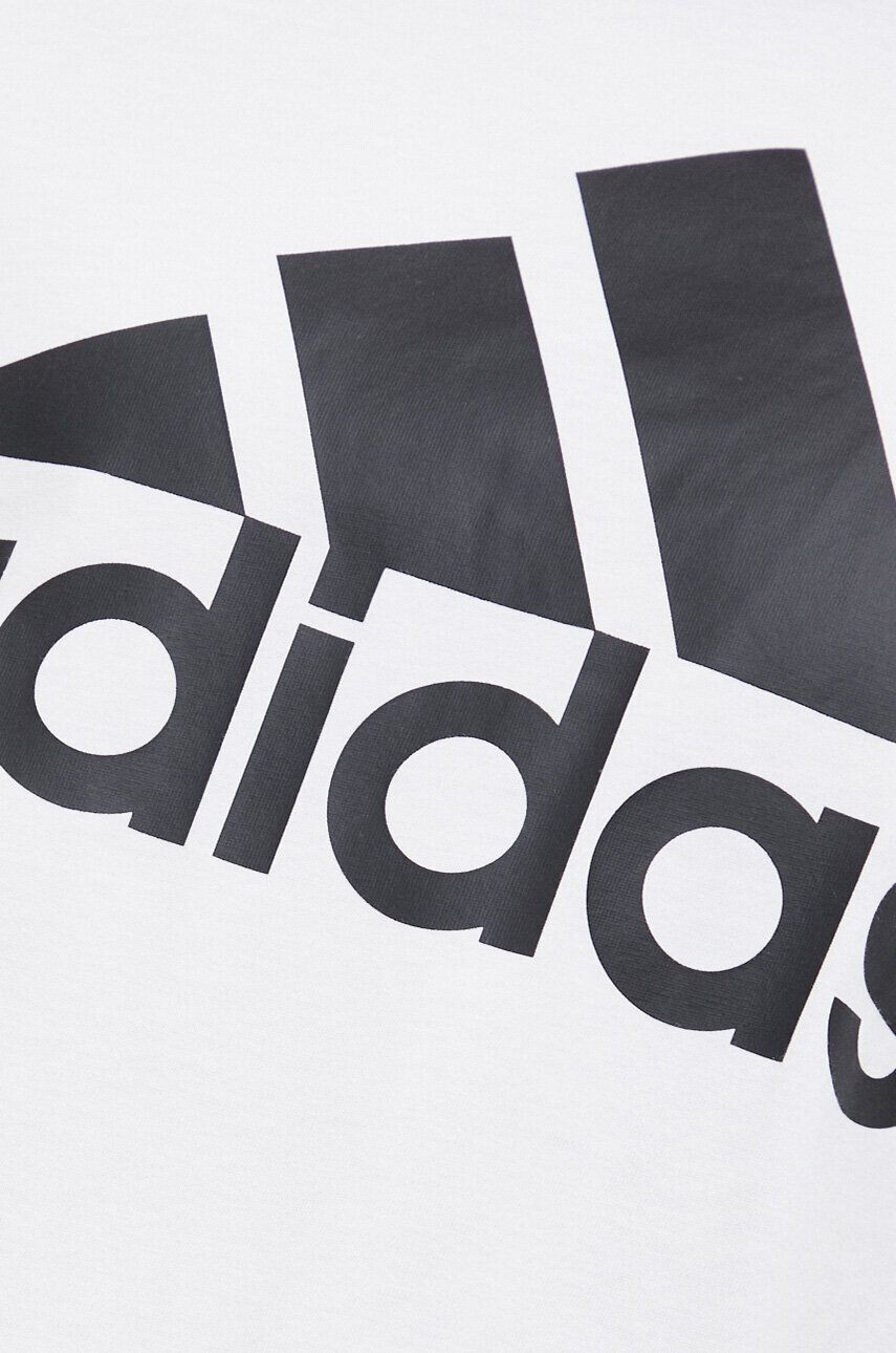 adidas Bavlněné tričko s dlouhým rukávem bílá barva s potiskem - Pepit.cz