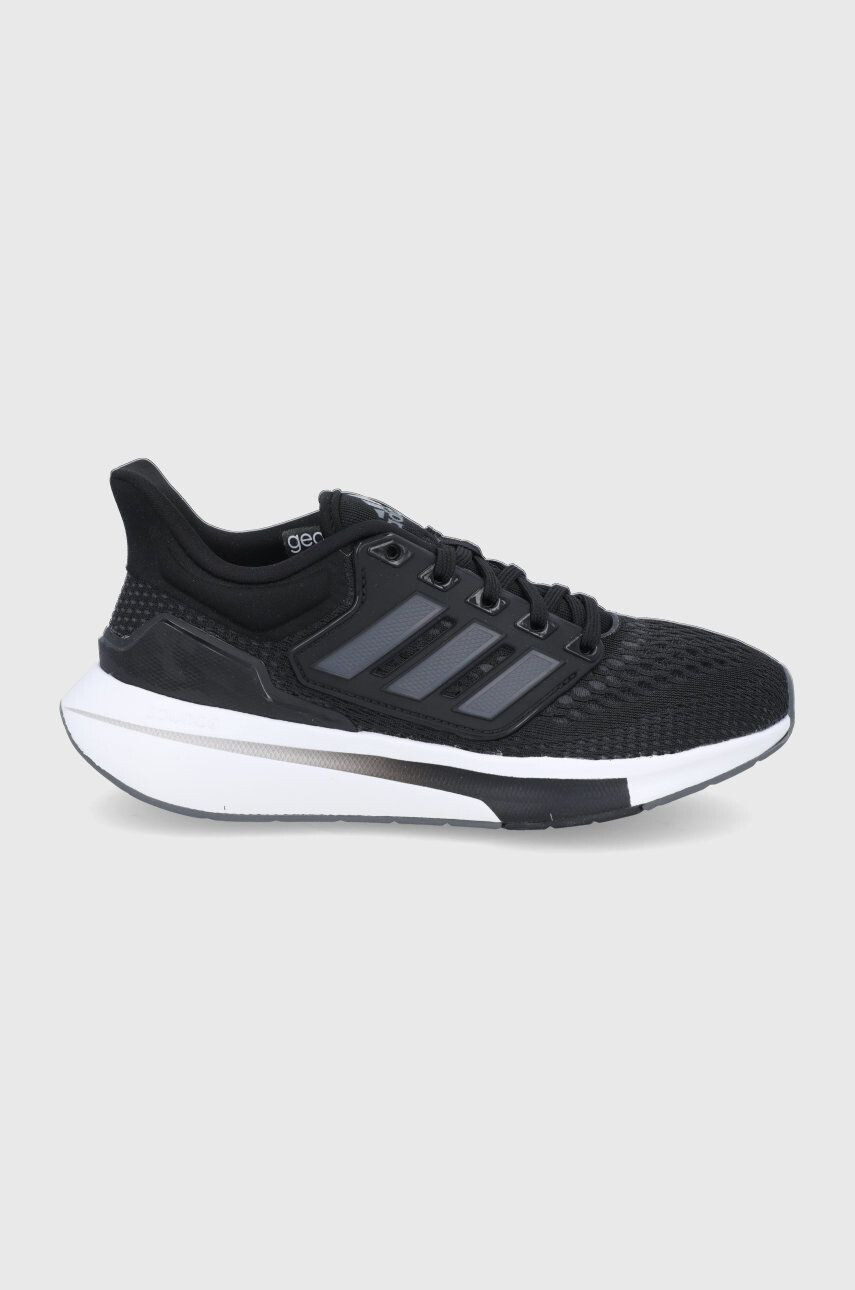 adidas Boty EQ21 Run H00544 černá barva na plochém podpatku - Pepit.cz