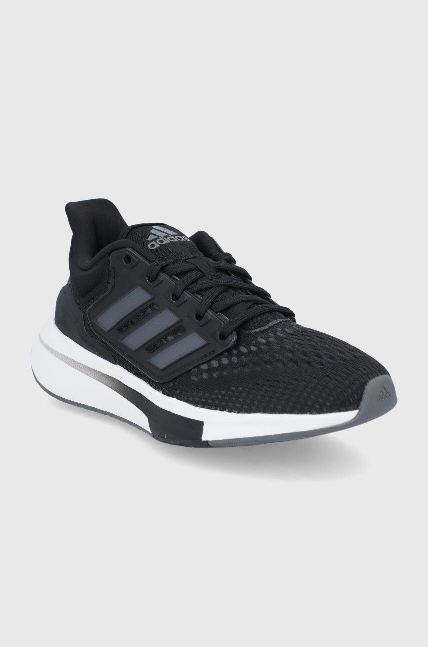 adidas Boty EQ21 Run H00544 černá barva na plochém podpatku - Pepit.cz