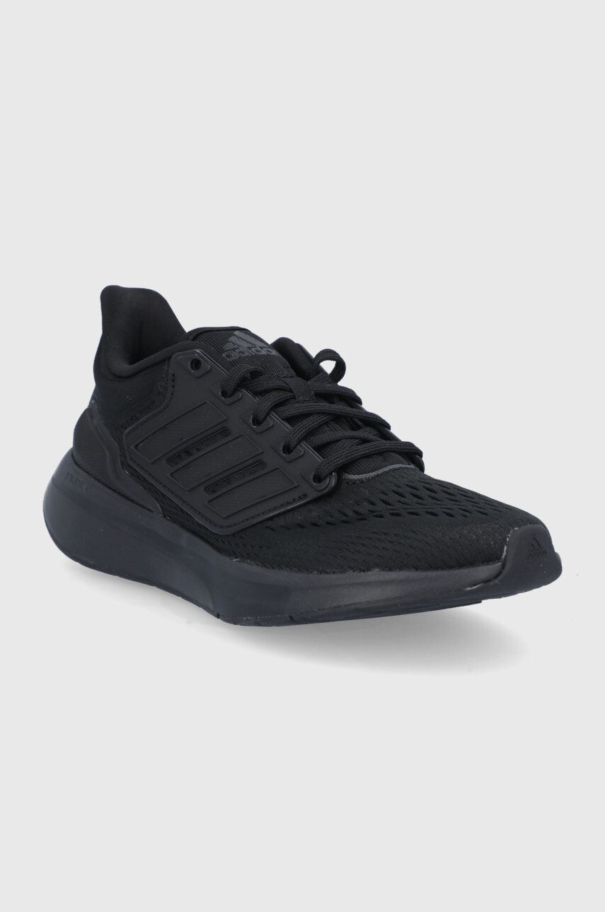 adidas Boty EQ21 Run H00545 černá barva na plochém podpatku - Pepit.cz