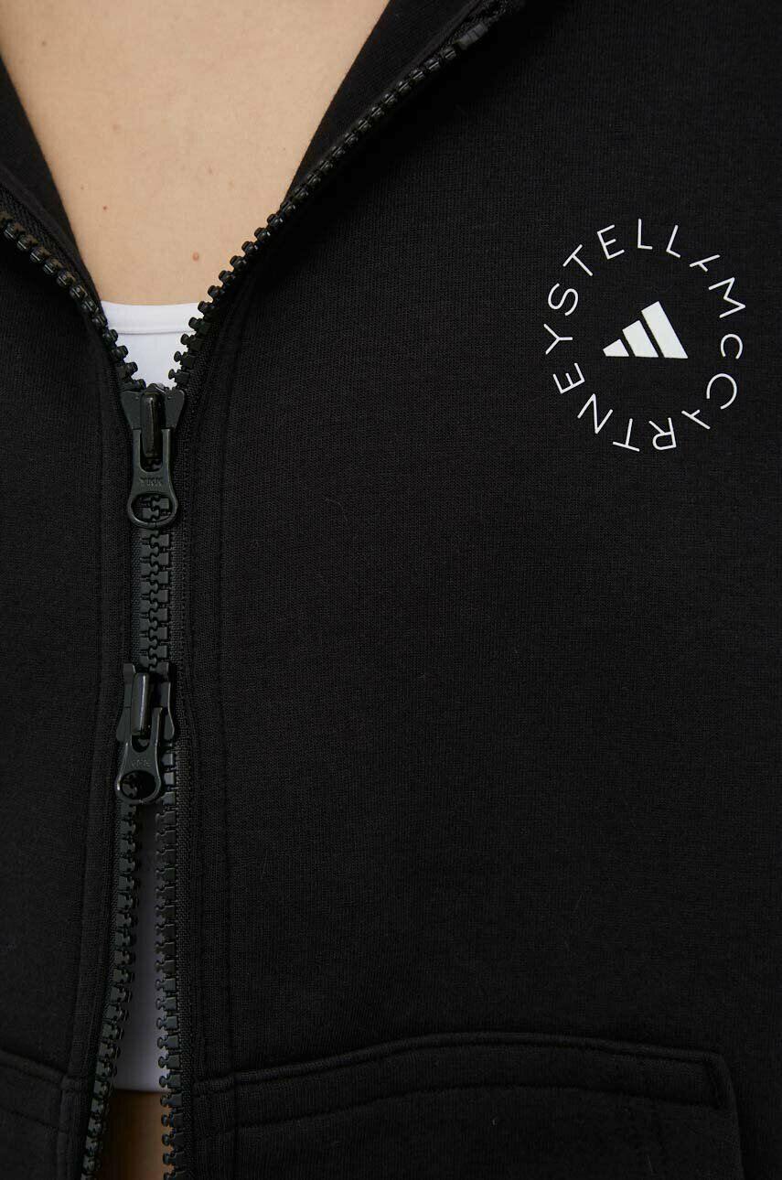 adidas by Stella McCartney Tepláková mikina černá barva s kapucí - Pepit.cz