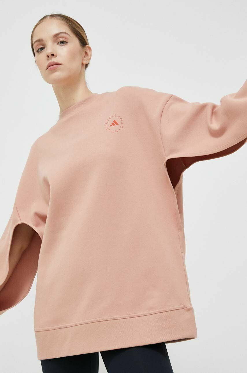 adidas by Stella McCartney Tepláková mikina oranžová barva - Pepit.cz