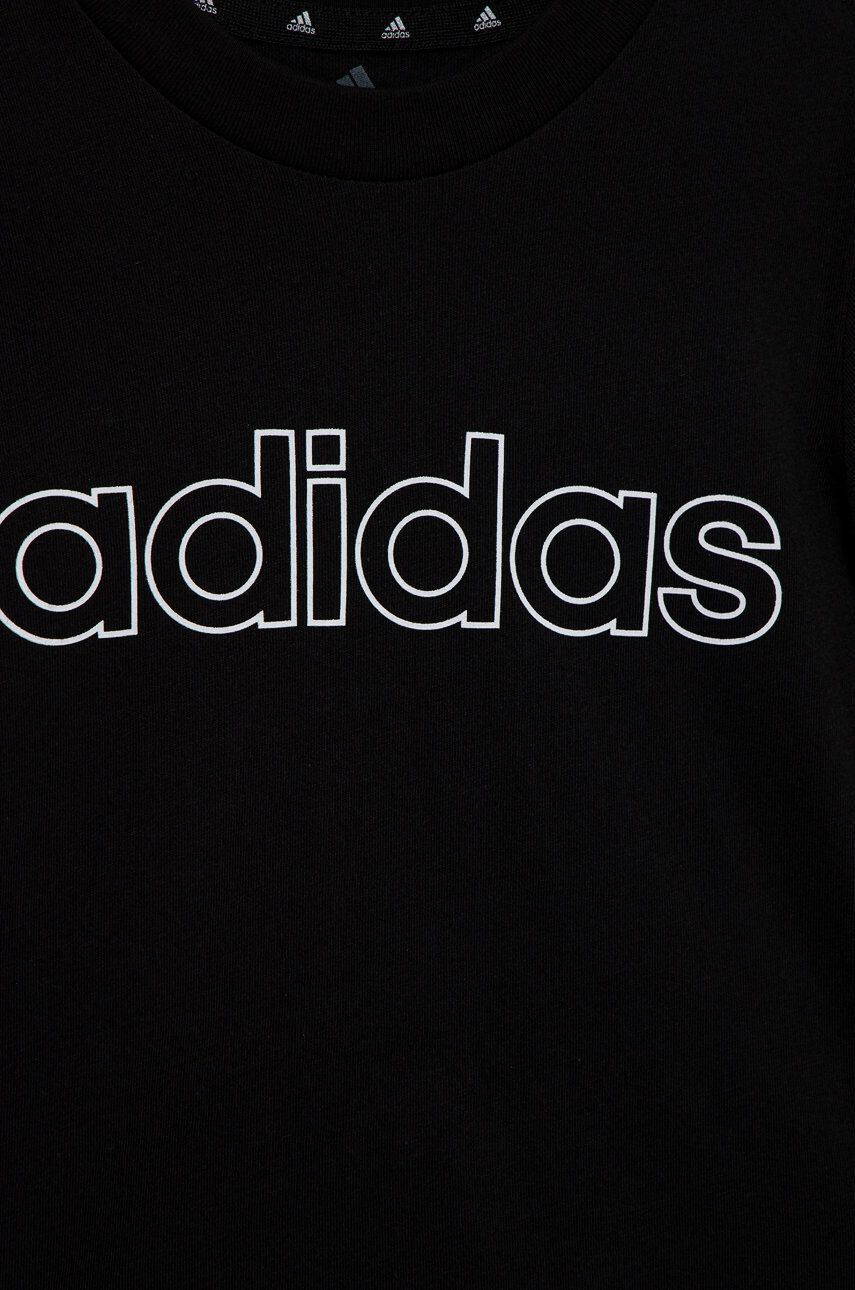 adidas Dětské bavlněné tričko černá barva s potiskem - Pepit.cz