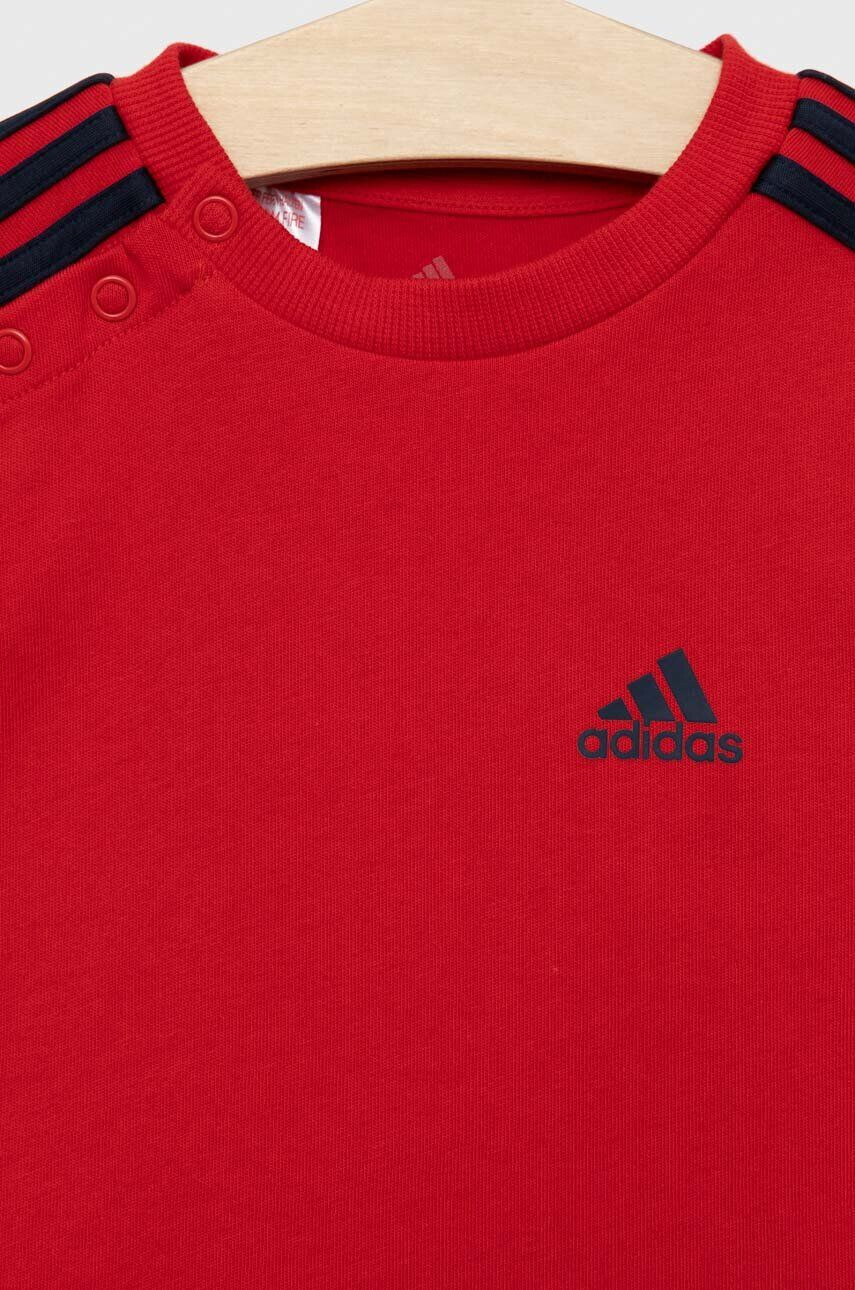 adidas Dětská bavlněná souprava I 3S červená barva - Pepit.cz