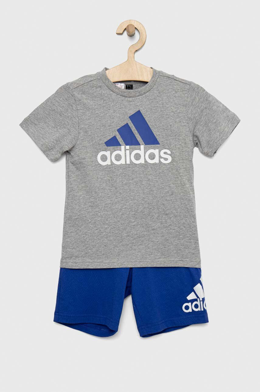 adidas Dětská bavlněná souprava LK BL CO T šedá barva - Pepit.cz