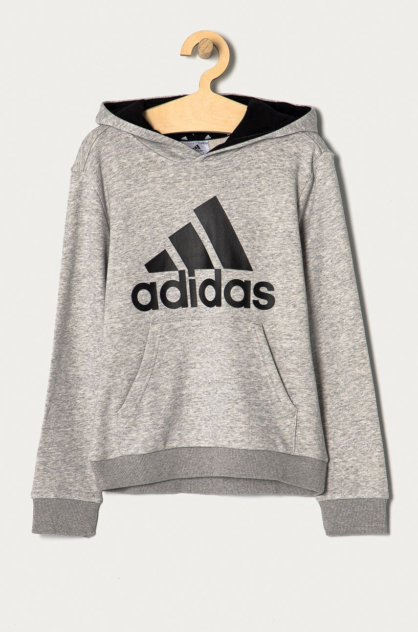 adidas Dětská mikina GN4019 šedá barva s potiskem - Pepit.cz