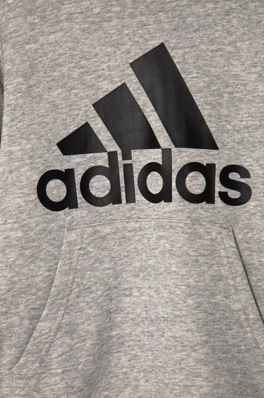 adidas Dětská mikina GN4019 šedá barva s potiskem - Pepit.cz