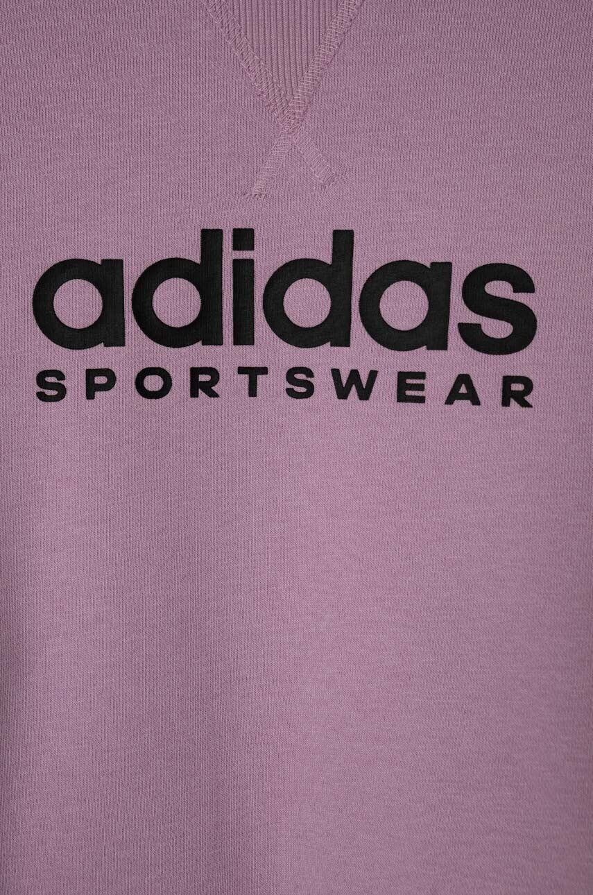 adidas Dětská mikina fialová barva s potiskem - Pepit.cz