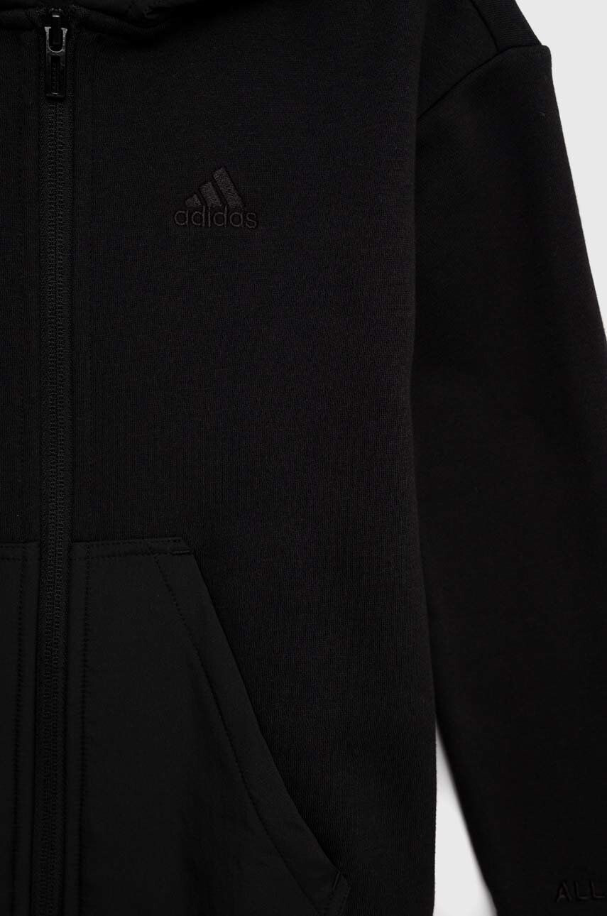 adidas Dětská mikina růžová barva s kapucí s aplikací - Pepit.cz