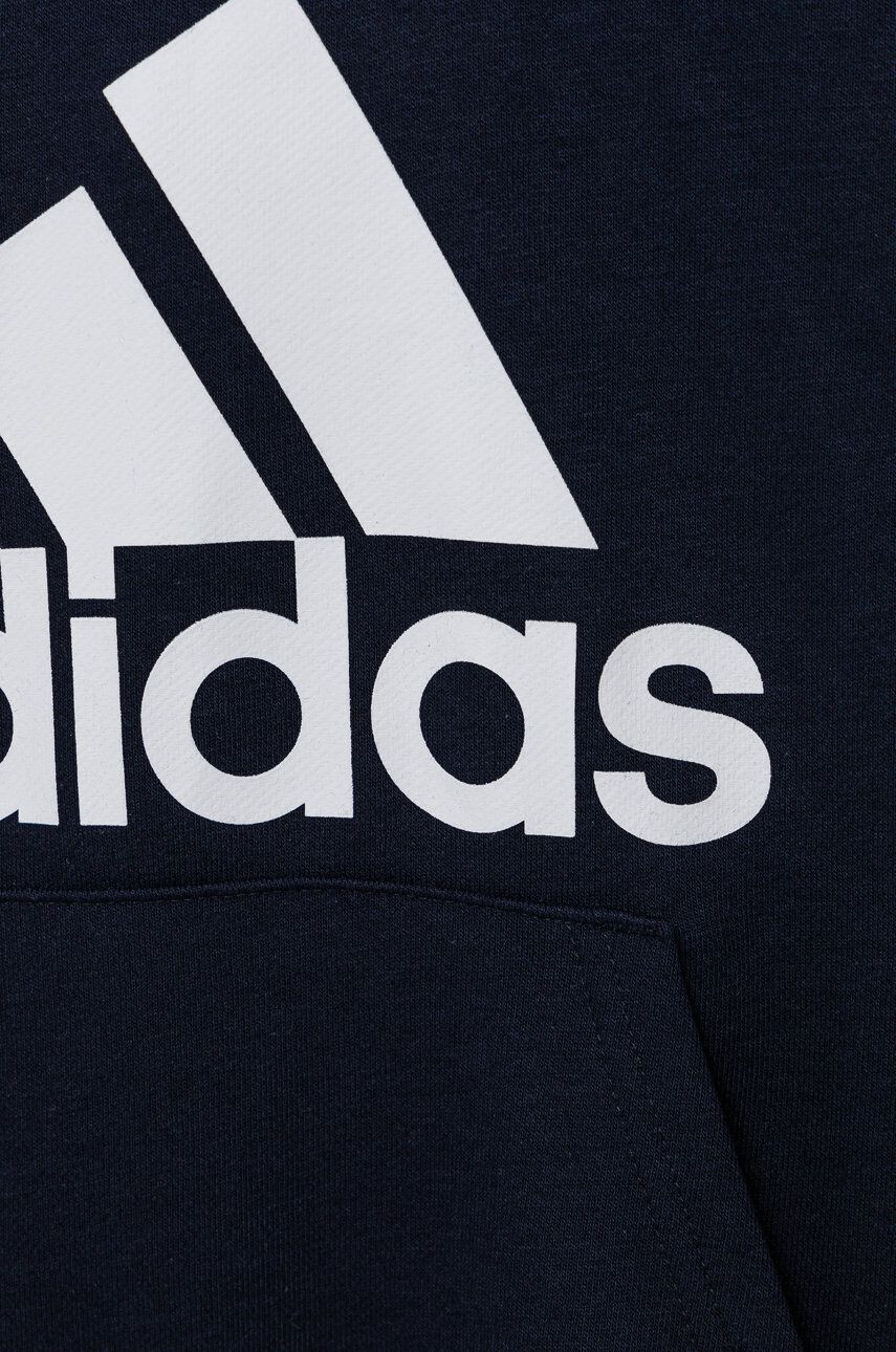 adidas Dětská mikina šedá barva s kapucí s potiskem - Pepit.cz