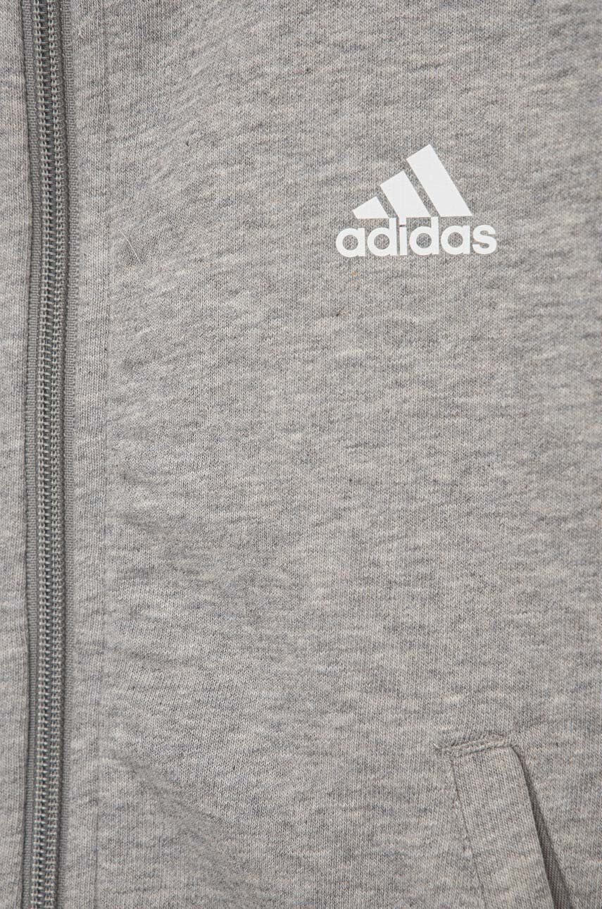 adidas Dětská mikina G 3S FZ šedá barva s kapucí hladká - Pepit.cz