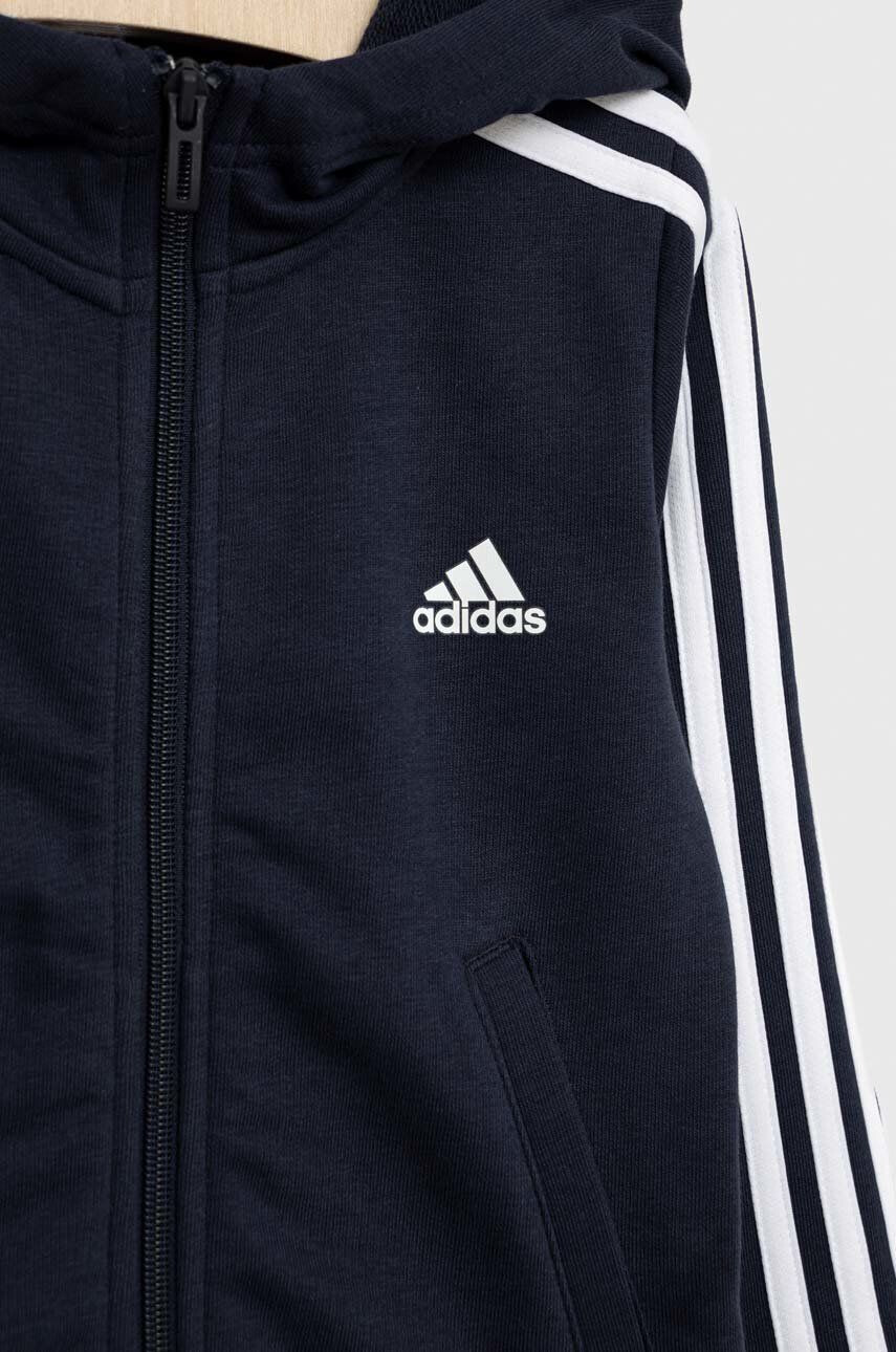 adidas Dětská mikina G 3S FZ tmavomodrá barva s kapucí s aplikací - Pepit.cz