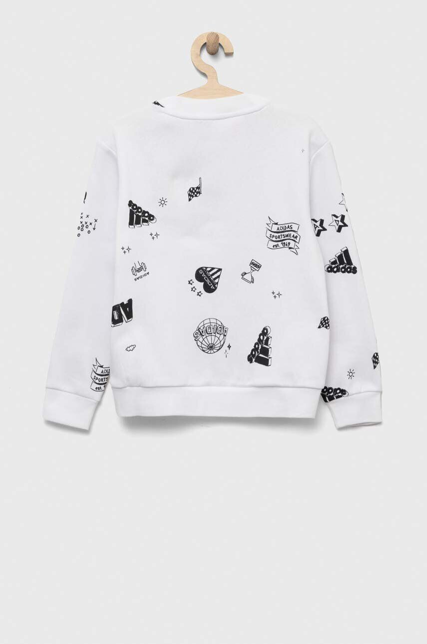 adidas Dětská mikina JG BLUV Q3SWEAT bílá barva vzorovaná - Pepit.cz