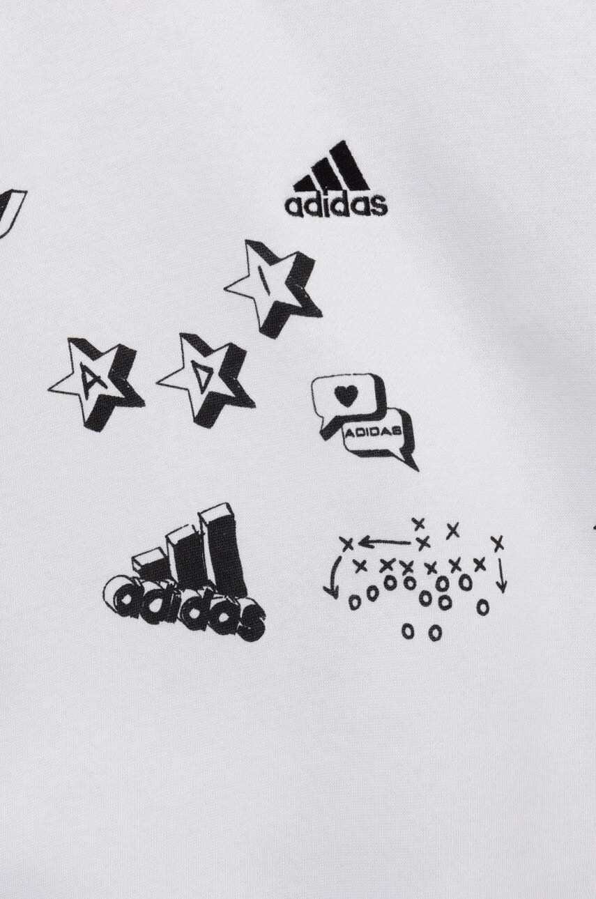 adidas Dětská mikina JG BLUV Q3SWEAT bílá barva vzorovaná - Pepit.cz