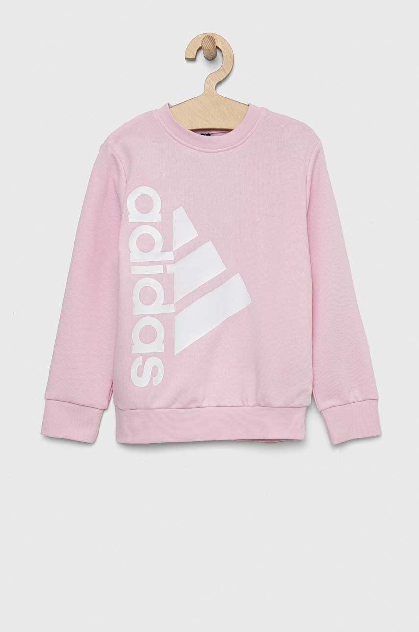 adidas Dětská mikina LK růžová barva s potiskem - Pepit.cz