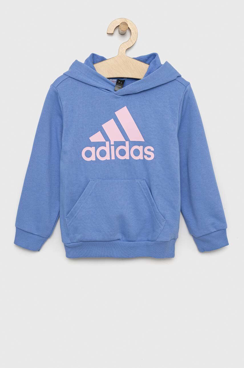 adidas Dětská mikina LK BL FT fialová barva s kapucí s potiskem - Pepit.cz