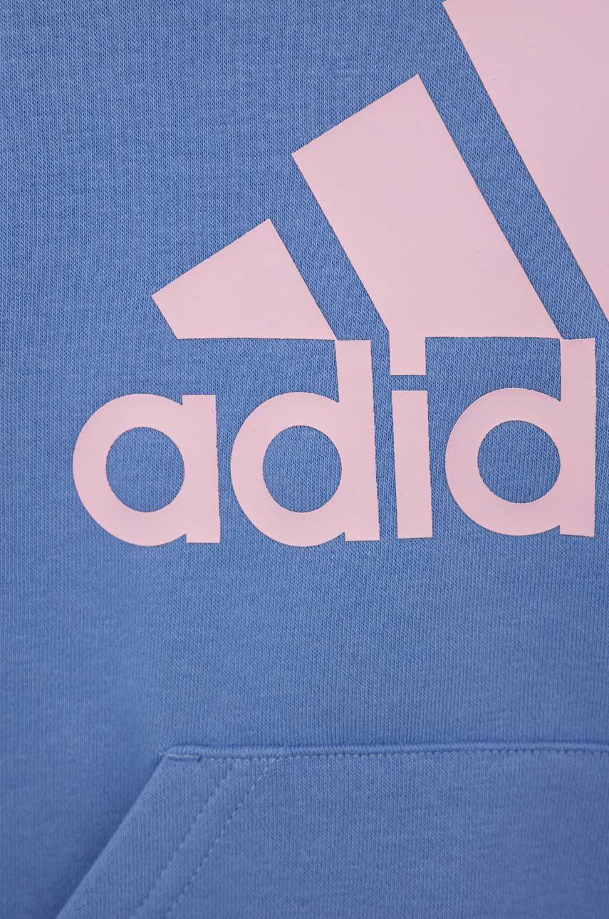 adidas Dětská mikina LK BL FT fialová barva s kapucí s potiskem - Pepit.cz