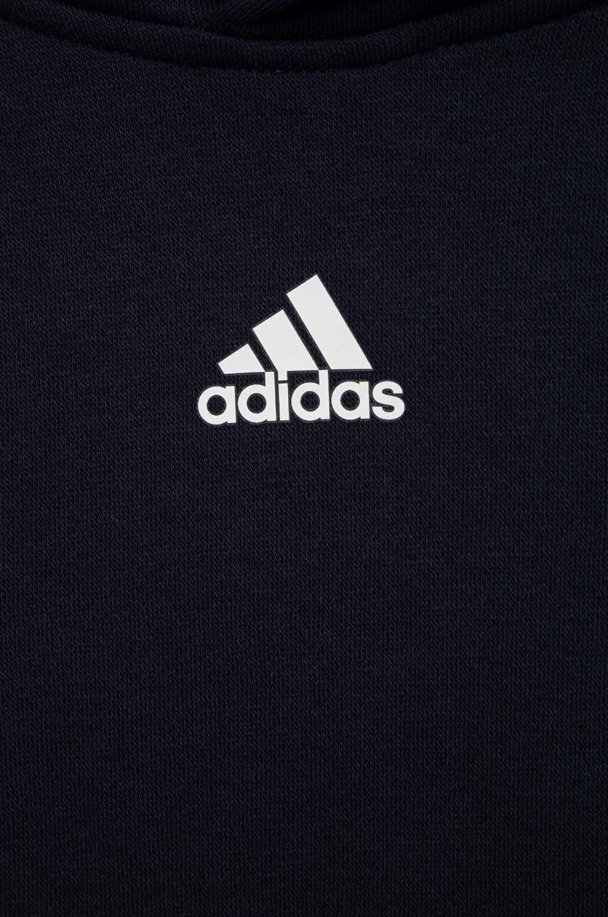 adidas Dětská mikina U 3S CB HOODIE tmavomodrá barva s kapucí vzorovaná - Pepit.cz