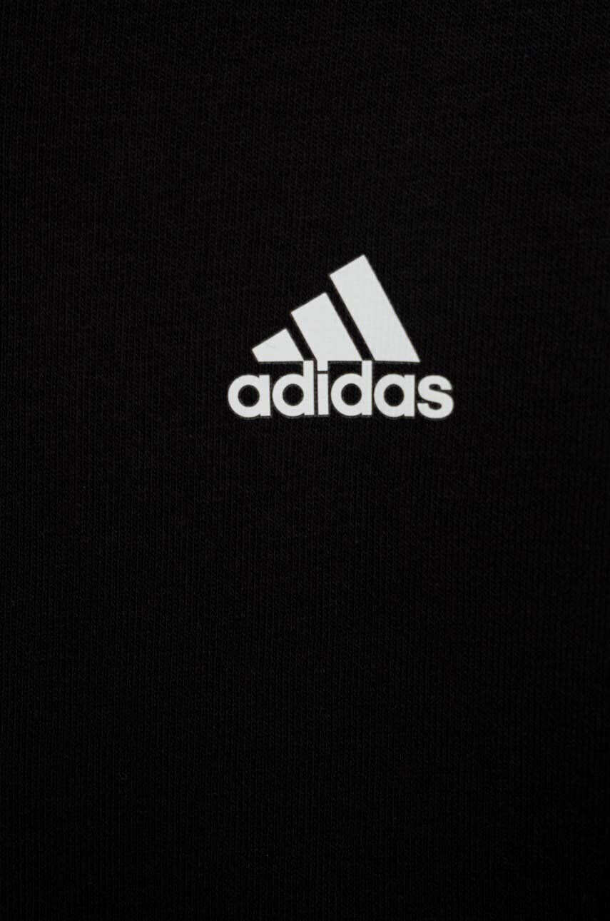 adidas Dětská mikina U 3S FL FZ černá barva s kapucí s aplikací - Pepit.cz