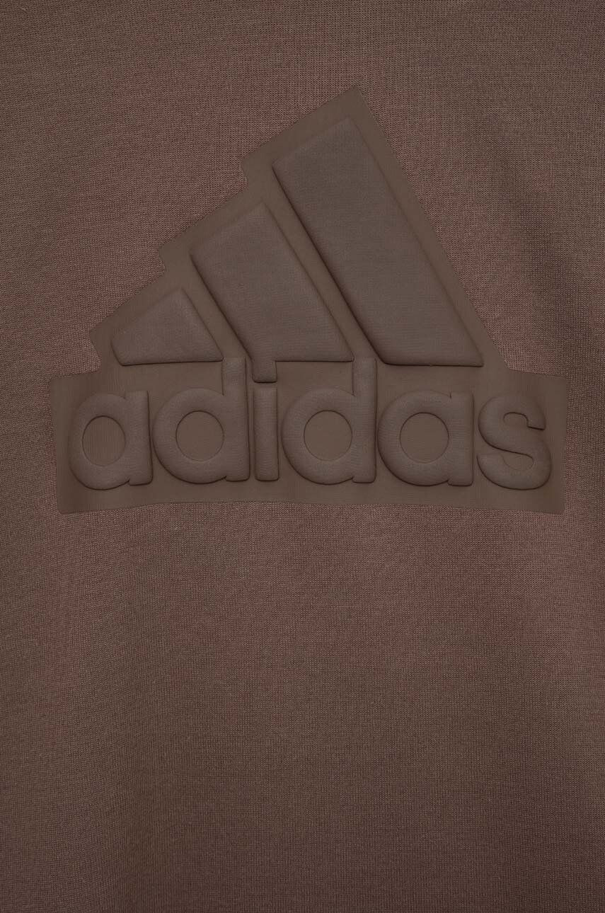 adidas Dětská mikina U FI hnědá barva s kapucí s aplikací - Pepit.cz